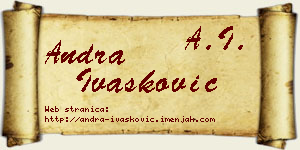 Andra Ivašković vizit kartica